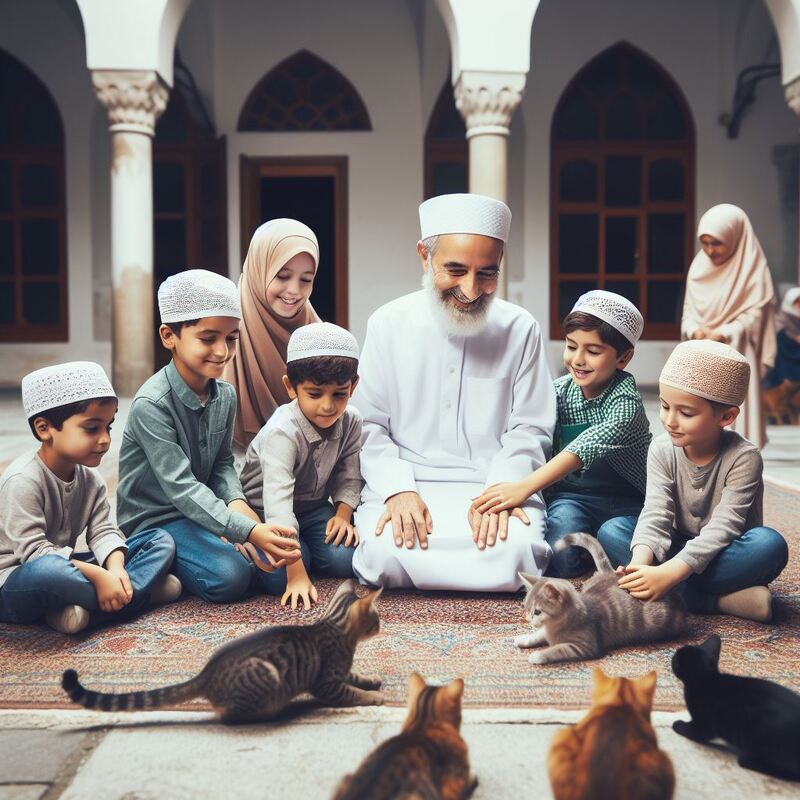 muslim with animals 