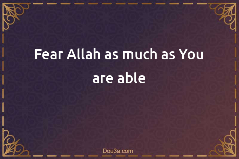 Fear Allah as much as You are able