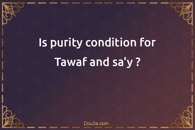 Is purity condition for Tawaf and sa'y ?