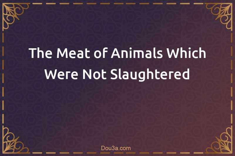 The Meat of Animals Which Were Not Slaughtered