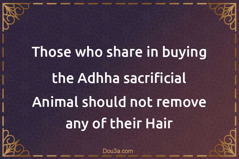 Those who share in buying the Adhha sacrificial Animal should not remove any of their Hair