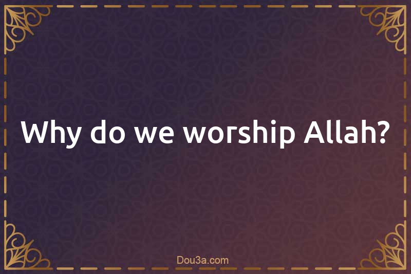 Why do we worship Allah?
